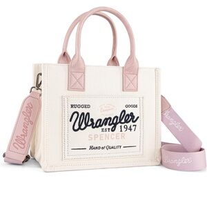 Wrangler Cream and Pink Tote Bag